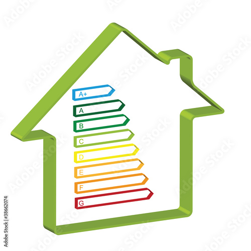 Vector: Haus Energieeffizienz 3D Haus Energieeffizienz 3D