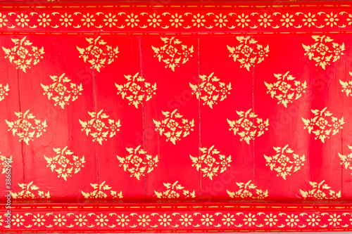 Photo: traditional thai style painting on temple wall traditional thai style painting on temple wall