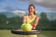 pretty, young female tennis player on the tennis court pretty, young female tennis player on the tennis court