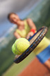 pretty, young female tennis player on the tennis court pretty, young female tennis player on the tennis court
