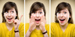 Young woman facial expressions Young woman facial expressions