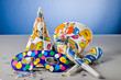 Mask, confetti and streamer for carnival