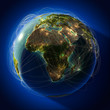Major global aviation routes on the globe Major global aviation routes on the globe