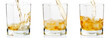 Cocktail pouring into glasses on a white background