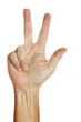 Hand - drei Finger - freigestellt