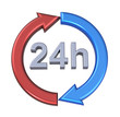 24 hours delivery sign. Computer generated 3D photo rendering.