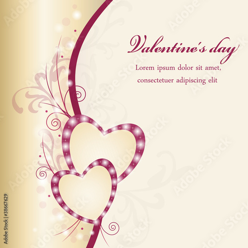 Vector: Sfondo con cuori e ghirigori - san valentino Sfondo con cuori e ghirigori - san valentino