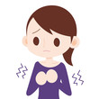 女性 上半身 怯える
