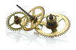 Foto: gears from old clock isolated on white background gears from old clock isolated on white background