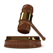 Rendered 3d wooden gavel on white