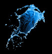 water splash isolated on black