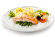 Grilled salmon and vegetables