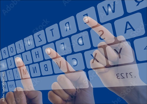 Photo: Tastatur, Bildschirm, Touch screen, Hände Tastatur, Bildschirm, Touch screen, Hände