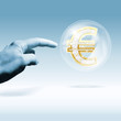 Financial euro-crisis concept. Combination of photo and graphic.