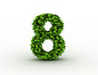 Number 8, alphabet of green leaves