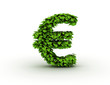 Euro sign from leaves