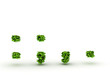 Dot, comma, from green leaves