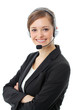 Business woman with headset. Call center
