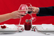 Couple toasting their glasses