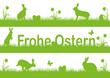 Frohe Ostern Landschafts- und Tier-Silhouette Hasen