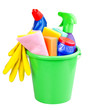 Photo: bucket with cleaning articles bucket with cleaning articles
