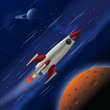 A fast rocket zooming through space