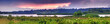 Summer panoramic landscape with river valley at sunset