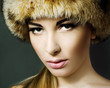 beautiful woman wearing fur