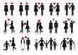 people in love, vector icon set