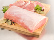 Raw Eye of Loin on a cutting board