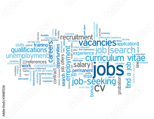 Vector: "JOBS" Tag Cloud (recruitment employment careers vacancies cv) "JOBS" Tag Cloud (recruitment employment careers vacancies cv)