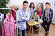 portrait of fashion designer team at work