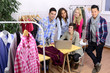 portrait of fashion designer team at work