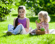 Children having picnic