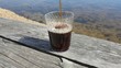 Filling Plastic Clear Cup With Soda Outside Filling Plastic Clear Cup With Soda Outside