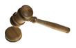 Wooden gavel and strike plate isolated Wooden gavel and strike plate isolated