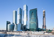 view on new Moscow City buildings in winter