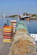 Industrial port of Honfleur and fishing net