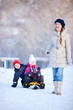 Family outdoors at winter