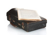 old case for musical instrument and notebook with notes old case for musical instrument and notebook with notes