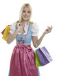 Woman in Dirndl with Shopping Bags