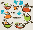 ベクター: vector collection of cooking equipment and food symbols点 vector collection of cooking equipment and food symbols
