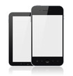 Modern Mobile Phones With Blank Screen Isolated