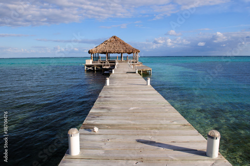 Photo: Beach Deck with Palapa floating in the water Beach Deck with Palapa floating in the water