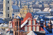 Vilnius old town cityscape, winter morning