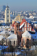 Vilnius old town cityscape, winter morning
