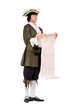 man in a historical costume read the decree