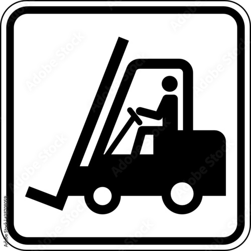 Vector: Gabelstapler Flurförderzeug Schild Zeichen Symbol Gabelstapler Flurförderzeug Schild Zeichen Symbol