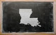 outline map of us state of louisiana on blackboard