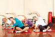Gym group stretching Gym group stretching